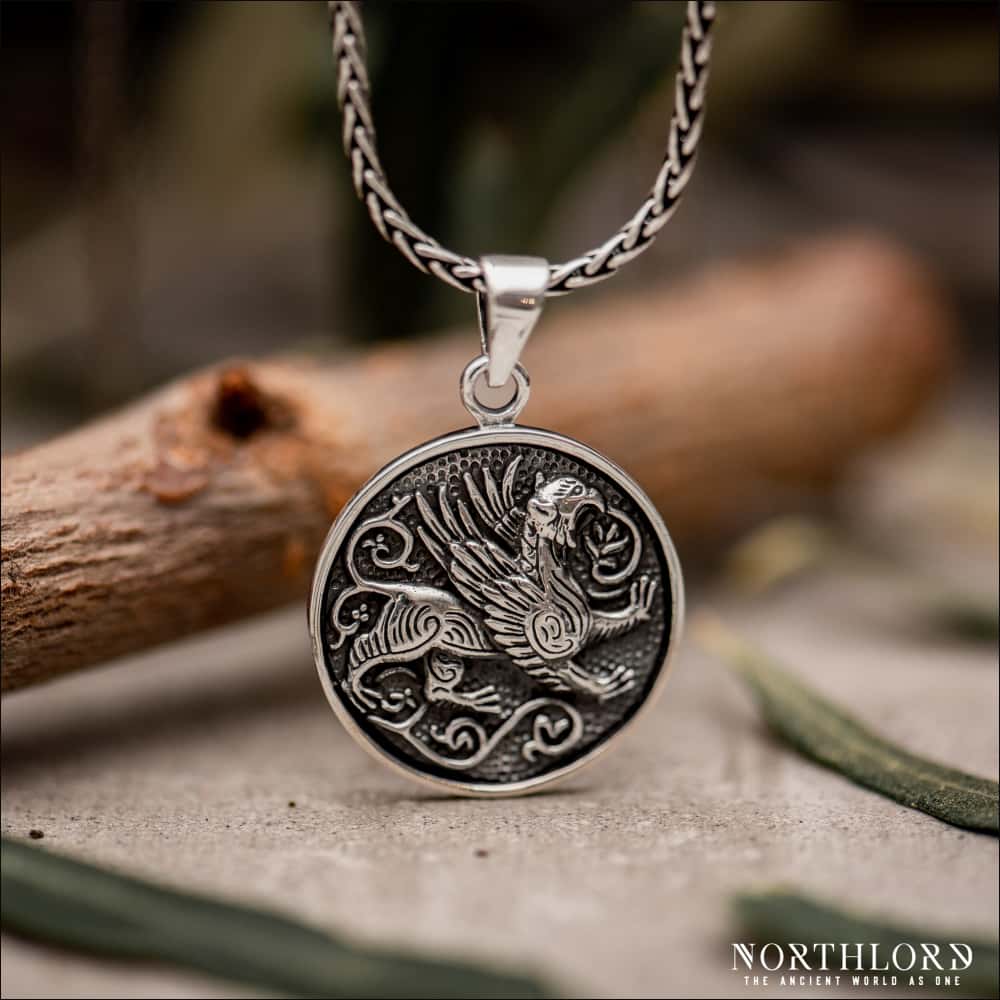 Sterling Silver Dragon Charm, Griffin Charm, Gryphon Jewelry