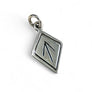 Silver Tiwaz pendant with a kite design on a white background