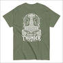Green Viking t-shirt for men with Born of Thunder Mjolnir print
