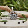 Hecate triple goddess sterling silver pendant with triple moon symbol, ancient Greek mythology jewelry, 925 silver