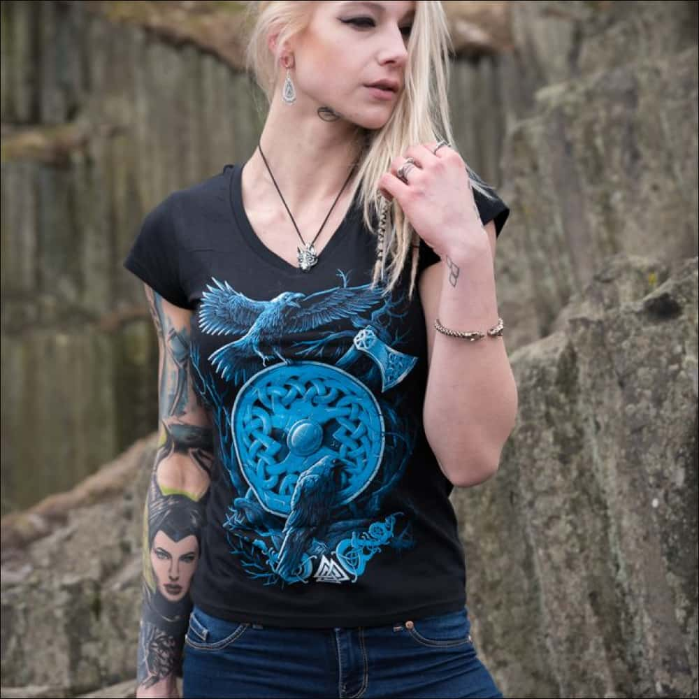 Shieldmaiden Viking Shield Women's White T-shirt - Northlord