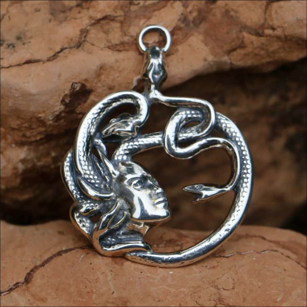 Medusa Necklace Greek Mythology Sterling Silver Pendant 