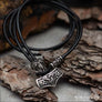 Mjolnir Bracelet With Viking Bead Round Leather - Northlord-PK
