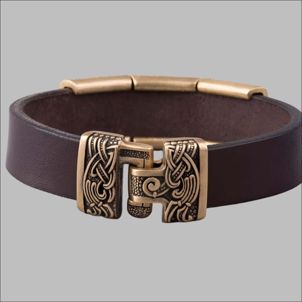 Modern Viking Bracelet With Mjolnir Bronze - Northlord