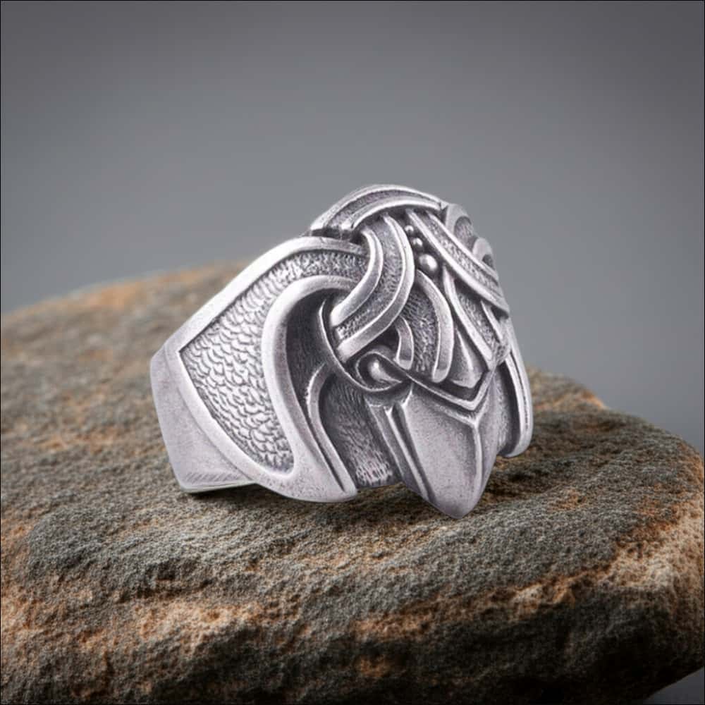 Odin's Raven Ring Huggin Silvered Bronze - Northlord-PK
