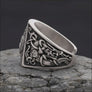 Triquetra Ring With Mammen Motifs Silvered Bronze - Northlord-PK