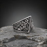 Triquetra Ring With Mammen Motifs Silvered Bronze - Northlord-PK