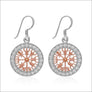 Vegvisir Earrings Rose Gold With Cubic Zirconia - Northlord