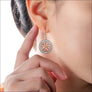 Vegvisir Earrings Rose Gold With Cubic Zirconia - Northlord