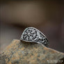 Vegvisir Ring With Hail Odin and Ravens Sterling Silver - Northlord