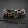 Viking Bracelet With Mjolnir and Lava Stones