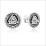 Viking Valknut Stud Earrings Sterling Silver - Northlord