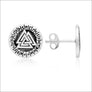 Viking Valknut Stud Earrings Sterling Silver - Northlord
