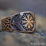 Aegishjalmur Ring With Ravens Bronze - Northlord