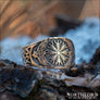 Aegishjalmur Ring With Ravens Bronze - Northlord
