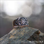 Aegishjalmur Ring With Ravens Bronze - Northlord