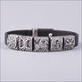 Beaded Viking Bracelet Odin Silvered Bronze - Northlord-PK