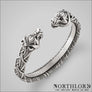 Berserker Armring with Bear Heads Sterling Silver Northlord PK