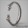 Berserker Armring with Bear Heads Sterling Silver Northlord PK