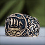 Drakkar Ship Ring With Mammen Art Bronze - Northlord-VK
