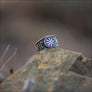 Hail Odin Ring With Helm Of Awe Sterling Silver Northlord