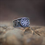 Hail Odin Ring With Helm Of Awe Sterling Silver Northlord