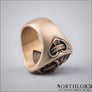 Hail Odin Ring With Runic Inscription Bronze - Northlord-PK