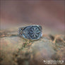 Helm Of Awe Ring With Ravens Sterling Silver - Northlord
