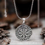 Helm Of Awe Pendant With Runes Sterling Silver - Northlord