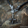 Icelandic Wolf Cross Necklace Pewter - Northlord