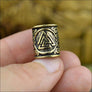 Large Viking Beard Bead With Valknut Bronze - Northlord