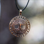 Large Yggdrasil Pendant With Runes Bronze - Northlord