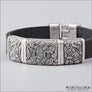 Leather Bracelet With Yggdrasil and Ravens Silvered Bronze - Northlord-PK