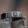 Modern Bracelet With Vegvisir and Odin’s Ravens Silvered Bronze - Northlord-PK