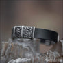Modern Bracelet With Vegvisir and Odin’s Ravens Silvered Bronze - Northlord-PK