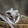 Pagan Goat Skull Pendant With Runes Sterling Silver - Northlord