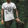 Viking Skull To Valhalla T-shirt Army and White - Northlord