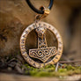 Small Thor’s Hammer Amulet With Runes Bronze - Northlord