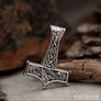 Thor’s Hammer Necklace with Dragon Knots Sterling Silver - Northlord