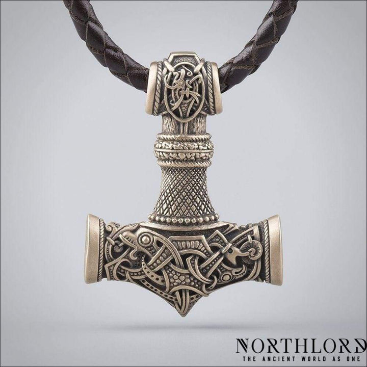 Thor’s Hammer Necklace With Jormungandr Bronze - Northlord - PK