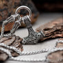 Thor’s Hammer Necklace With Wolf Chain Stainless Steel - Northlord