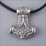 Thor’s Hammer Pendant With Odin and Ravens Sterling Silver Northlord