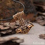 Thor’s Hammer Pendant With Vegvisir Bronze - Northlord