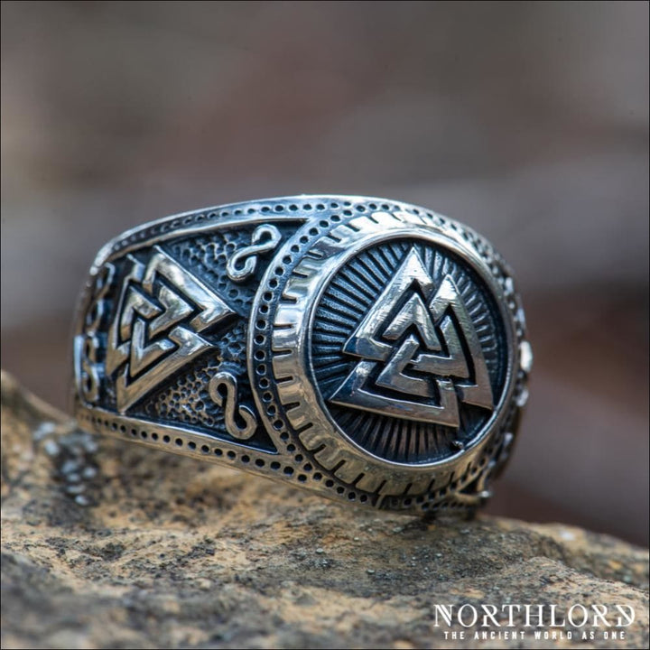 Triple Valknut Ring Sterling Silver - Northlord