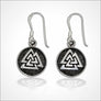 Valknut Earrings Sterling Silver - Northlord