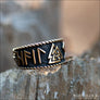 Valknut Ring With Runes Hail Odin Bronze - Northlord
