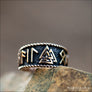 Valknut Ring With Runes Hail Odin Bronze - Northlord