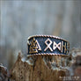 Valknut Ring With Runes Hail Odin Bronze - Northlord
