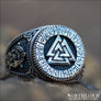 Valknut Ring With Runes And Jormungandr Sterling Silver - Northlord
