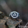 Valknut Ring With Runes And Jormungandr Sterling Silver - Northlord